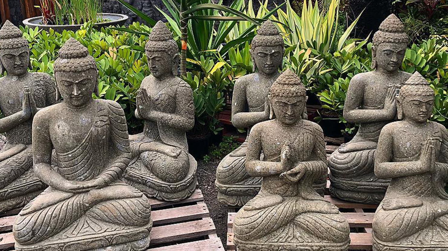 A huge range of authentic lava stone statues of all sizes, pots, wall reliefs, water features, pavers and beautifully carved wooden doors – Bamboo South Coast
