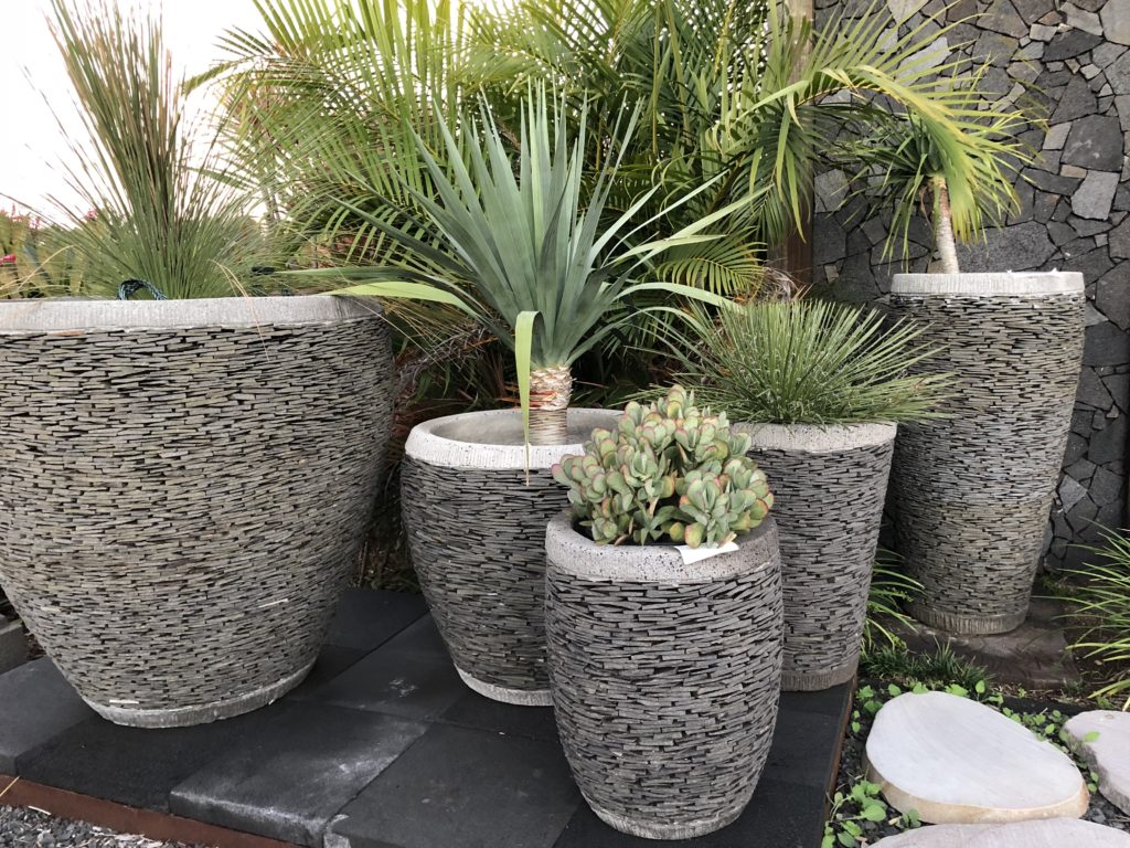 Slate pots mixed arrangement