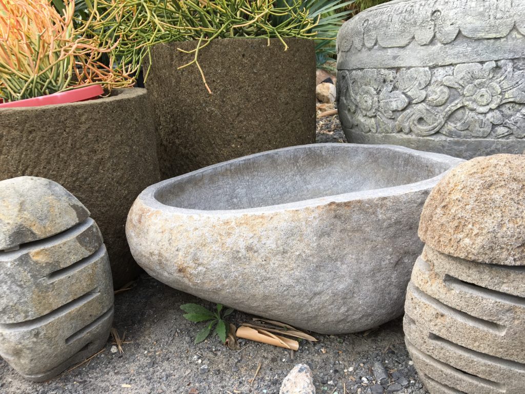 Natural stone birdbath waterfeature pot 65-75cm