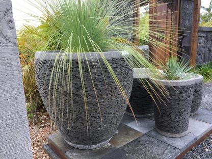Slate pot URN SHAPE 90cm and 50cm(h) x 40cm (w) on right